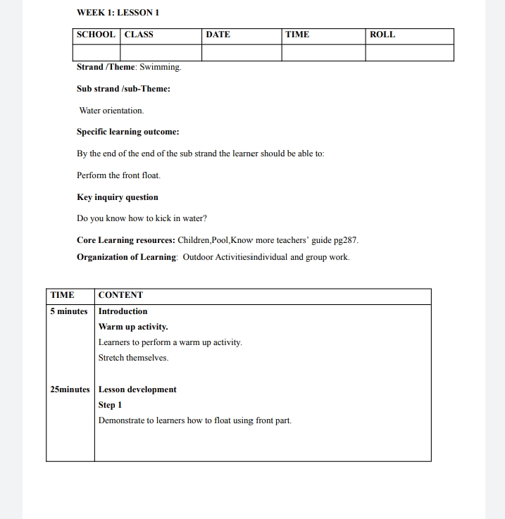 PP1 UPDATED LESSON PLANS 2023. - Kenya Educators