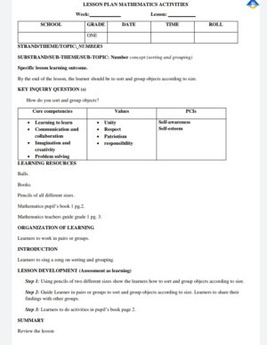 GRADE 1 2023 UPDATED LESSON PLANS ALL SUBJECTS