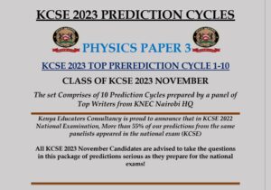 kcse physics paper 3 2023 pdf